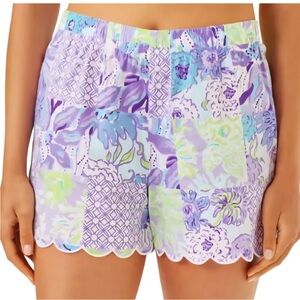 Lilly Pulitzer Patchwork Scalloped Hem Pajama Shorts